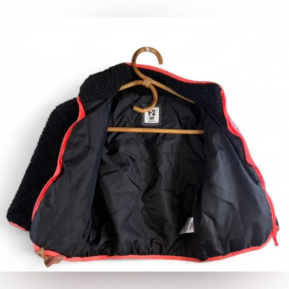 Cotton On Cleo Teddy Kids Black and Purple Jacket size 1-2
